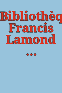 Bibliothèque Francis Lamond : documenation & modernisme.