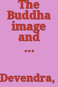 The Buddha image and Ceylon / D.T. Devendra.