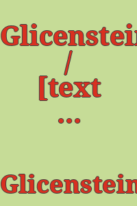 Glicenstein / [text by] Jean Cassou.