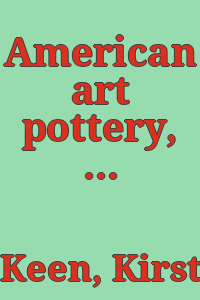 American art pottery, 1875-1930 : March 10-April 23, 1978, Delaware Art Museum, Wilmington, Delaware / Kirsten Hoving Keen.