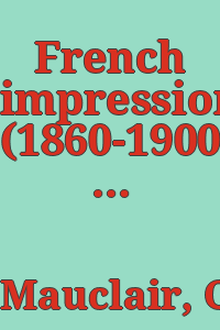 French impressionists (1860-19009: tr. by Konody.