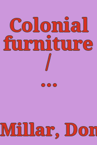 Colonial furniture / measured drawings by Donald Millar.
