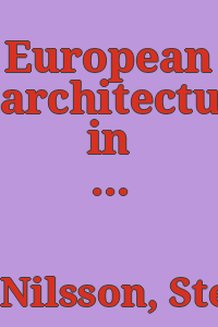 European architecture in India, 1750-1850/ [by] Sten Nilsson.