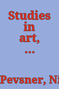 Studies in art, architecture, and design.