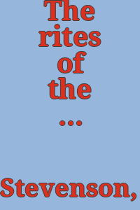 The rites of the twice-born,/ by Mrs. Sinclair Stevenson ... with foreword by A. A. Macdonell.